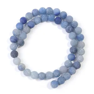 Blue frosted gemstone beads strand for DIY handmade bracelets and jewelry accessories components