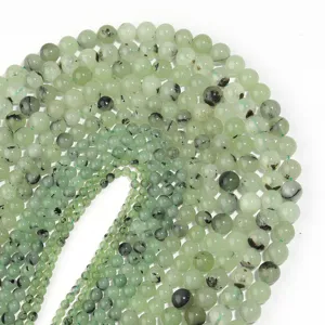 Natürliche Prehnit grüne runde Edelstein lose Perlen Stränge für DIY Handarbeit Schmuck.