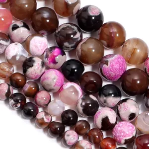 Perline in agata naturale colorata stile pianeta accessori per gioielli fai da te