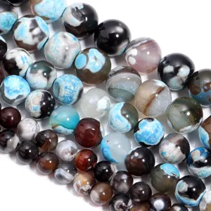 Perle in agata naturale dettaglio pianeti, perfette per bracciali fai da te e gioielli.