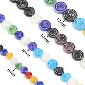 Colorful millefiori glass circle loose beads DIY handmade bracelet necklace accessories
