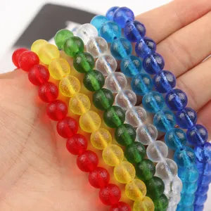 Brins de perles en verre coloré pour accessoires de bijoux faits à la main colliers et bracelets DIY.