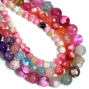 Perline di agata multicolore naturale pietre preziose rotonde per accessori di gioielli fai da te