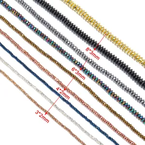 Faceted hematite abacus beads strands for DIY jewelry making bracelets necklaces wholesale