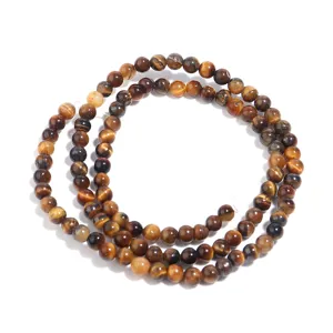 Natürliche gelbe Tigerauge Perlen Runde lose Edelsteine DIY Schmuck Herstellung Zubehör Stränge