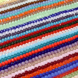 Perline di vetro di cristallo sfaccettate colorate fili sfusi per accessori di gioielli fai da te.