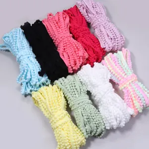 Colorful pom pom fringe trim ribbon for DIY crafts, sewing, clothing decoration and accessories.