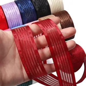 Rubans transparents à rayures larges pour accessoires de cheveux DIY et emballages cadeaux.