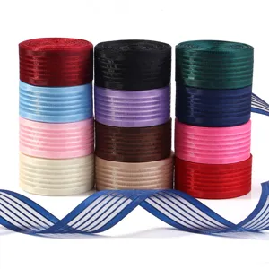 Ruban Transparent en Maille Rayée pour Boîte à Fleurs Emballage Cadeau Noeuds Cheveux Artisanat Bricolage Accessoires