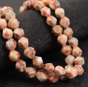 Perline di agata in pietra naturale sfaccettate taglio diamante per creazione di gioielli