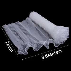 White tulle fabric ribbon pleated lace roll for bouquet wrapping DIY craft sewing 28cm x 3.6m