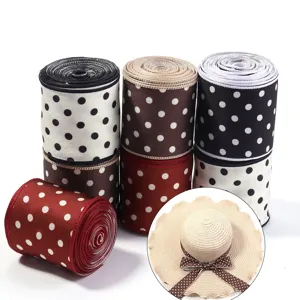 Polka Dot Satin Ribbon For Bow DIY Hair Clips Accessories Fisherman Hat Straw Hat Clothing Bag Decor Hand Woven Trimming Ribbon