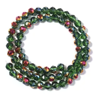 Gefacetteerde groene kristalglas kralen detail voor DIY sieraden maken armbanden onderdelen.