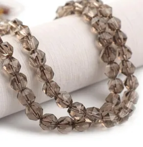 Perline di cristallo di quarzo fumè sfaccettate per bracciali collane fatti a mano fai da te.