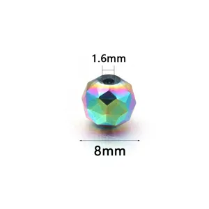 Kleurrijke gegalvaniseerde gefacetteerde kristalglas kralen 8mm losse kralen voor sieraden