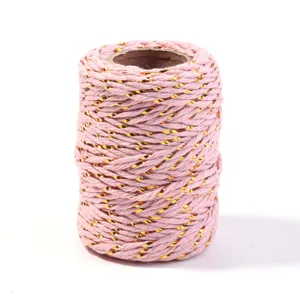 pink metallic cotton cord handmade diy craft gift wrapping string decorative rope