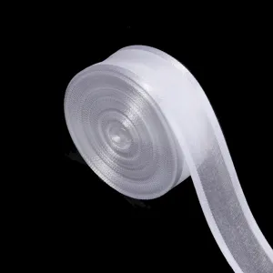 Weisses transparentes Organzaband breiter Rand Geschenkverpackung Schleife fuer Weihnachtsfeier Deko