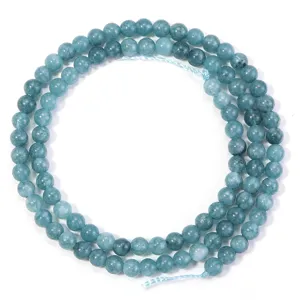 Natuurlijke donkerblauwe edelsteen kralenstreng, gladde ronde losse kralen voor DIY sieraden.