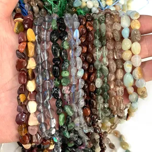 Hebras semiacabadas de cuentas de cristal de agata natural irregular para joyeria DIY