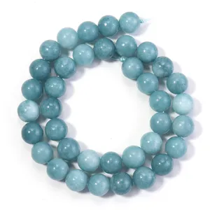 Natuurlijke blauwe edelsteen ronde kraal DIY sieraden maken halve afgewerkte strand