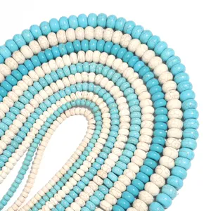 Cuentas de abaco turquesa sueltas espaciadoras para pulsera collar joyería DIY hechas a mano