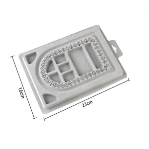 Grey flocked bead design board for DIY bracelets and necklaces with clear measurement scales.
