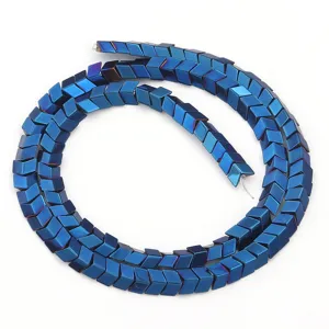 Blue Hematite Chevron Loose Beads DIY Magnetic Therapy Necklace Bracelet Jewelry Making Accessories