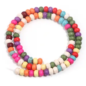Cuentas de abaco turquesa coloridas cuentas sueltas para bricolaje joyería de piedras preciosas pulseras