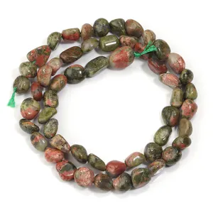 Hilo de cuentas naturales de piedra irregular para creacion de collares y pulseras de bricolaje.