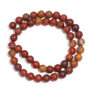Perline sfuse rotonde in agata rossa naturale per la creazione di gioielli fai-da-te