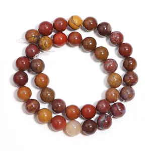 Perle sciolte rotonde in agata rossa naturale per accessori di gioielleria fai da te artigianali.