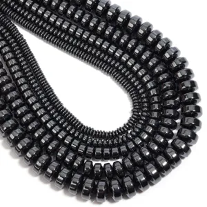 High quality natural black hematite rondelle spacer beads for DIY jewelry making and bracelets.