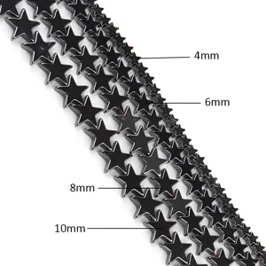 Black hematite star loose beads for DIY handmade bracelets necklaces jewelry making supplies 4-10mm