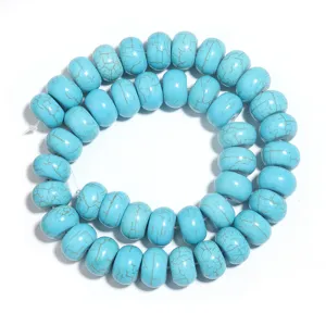 Cuentas de ábaco de turquesa natural sueltas para pulseras collares hechos a mano DIY.