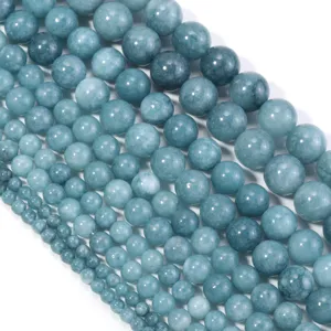 Natuursteen blauwe aquamarijn ronde edelsteen kralen voor DIY sieraden maken armband knutselen