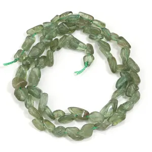 Hilo de cuentas de piedra de cristal natural irregular verde para joyería artesanal DIY