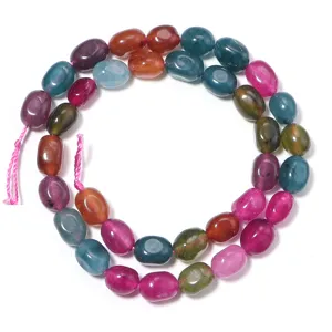 Perles de pierres précieuses multicolores ovales irrégulières pour bracelet collier bijoux