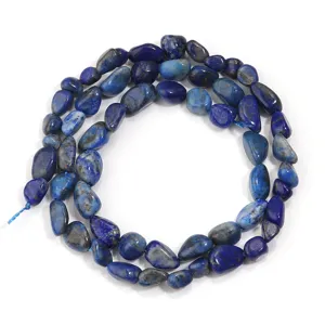 Hebra de cuentas de piedras preciosas irregulares de lapislázuli natural para joyería DIY