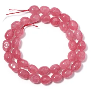 Perles en vrac en pierre précieuse rose naturelle ovale DIY bracelet collier accessoires bijoux faits main