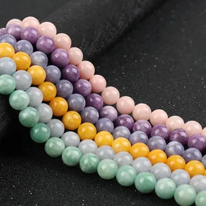 Bunte naturstein optimierte kristallperlen für diy handgemachte armbänder und ketten set.