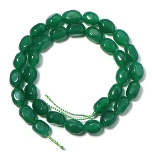 Perles en pierre ovale verte en vrac pour colliers bracelets faits à main accessoires de bijoux.