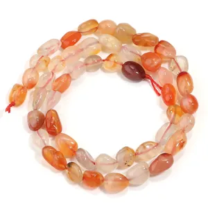 Perlas de piedra preciosa de ágata cornalina natural forma ovalada para joyería DIY detalle