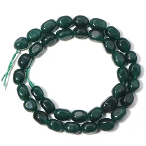 Perles en pierre gemme ovale verte naturelle pour bracelets colliers DIY fabrication bijoux.