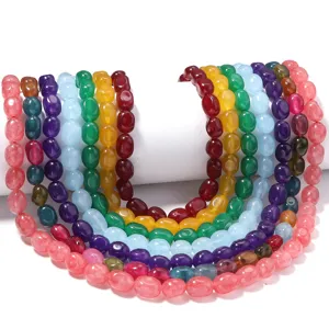 Perles en pierres precieuses naturelles colorees ovals irregulieres pour bijoux DIY detail