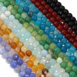 Perline sfuse in agata di pietra naturale fili colorati per forniture di gioielli fai da te