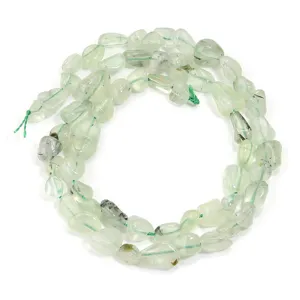 Hermoso hilo de cuentas irregulares de cristal verde natural detalle de joyería DIY