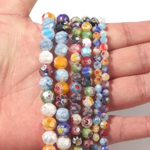 Gefaseerde millefiori glazen kraaltjes kleurrijke strengen voor DIY handgemaakte armband ketting.