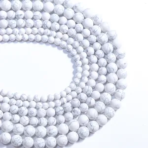 White turquoise loose round beads DIY jewelry accessories close-up detail shot craft making