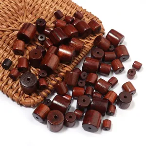 Natuerliche Holz Tonnenperlen lose Perlen fuer DIY Schmuckzubehoer Detailaufnahme neu