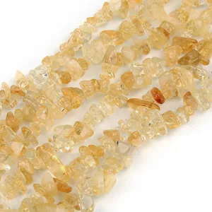 5-8mm irregular natural yellow crystal stone chip beads DIY semi-finished jewelry making accessory